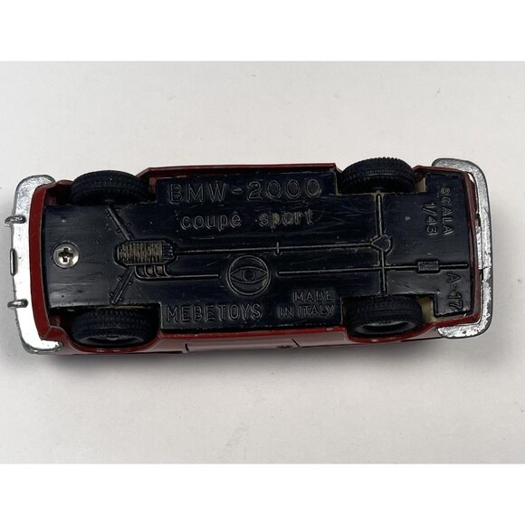 MEBETOYS 4" Red BMW-2000 Coupe Sport 1:43 Diecast Car A-17 Made in Italy *Flaws* - Picture 10 of 10
